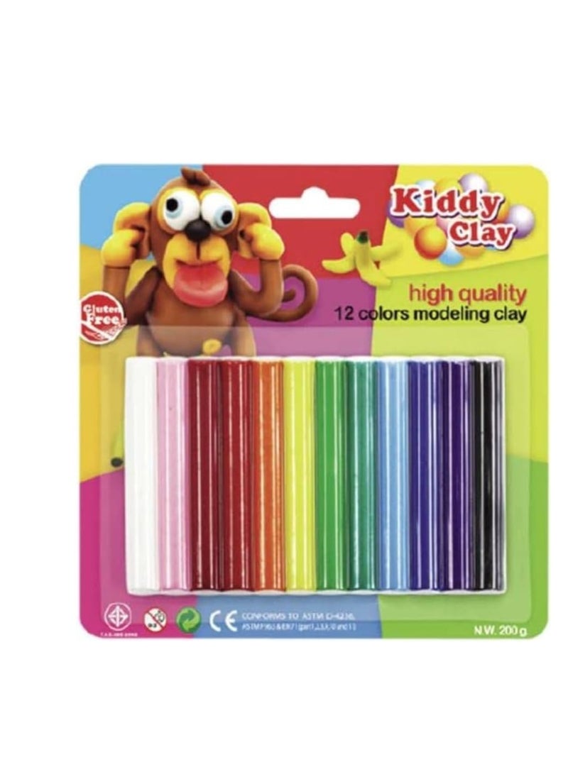 Kiddy Kiddy Clay Modeling Clay - Set Of 12 Colors 