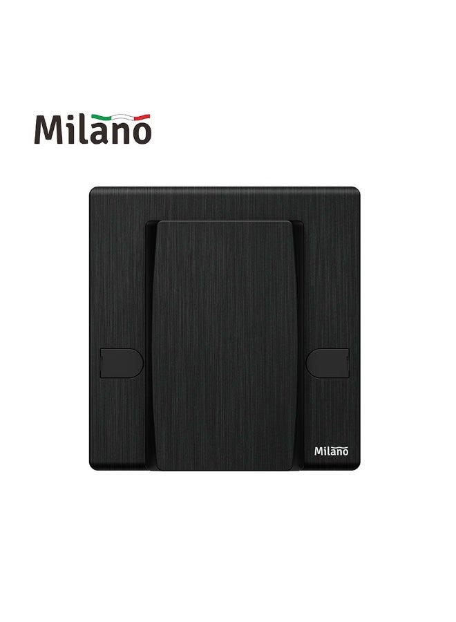 DANUBE HOME Milano Aura 45A Flux Outlet - Brushed Black Finish Durable Fire Retardant Pc Material/Silver Point Red Copper Electrical Switch Indoor Lighting Fixture Home Electronic Accessories - 8.6X9X4Cm
