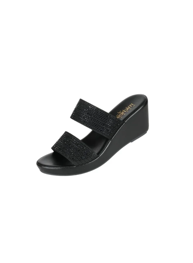 092-3004 Michelle Morgan Ladies Wedge Sandals4RC012 Black