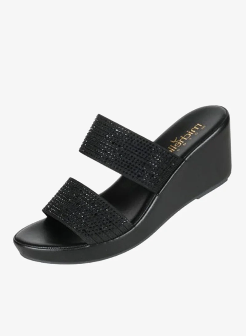 Michelle Morgan 092-3004 Michelle Morgan Ladies Wedge Sandals4RC012 Black