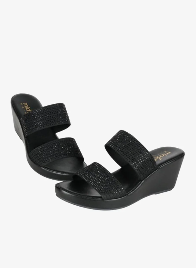 Michelle Morgan Black 092-3004 Michelle Morgan Ladies Wedge Sandals4RC012 Black for Women | Best Price UAE