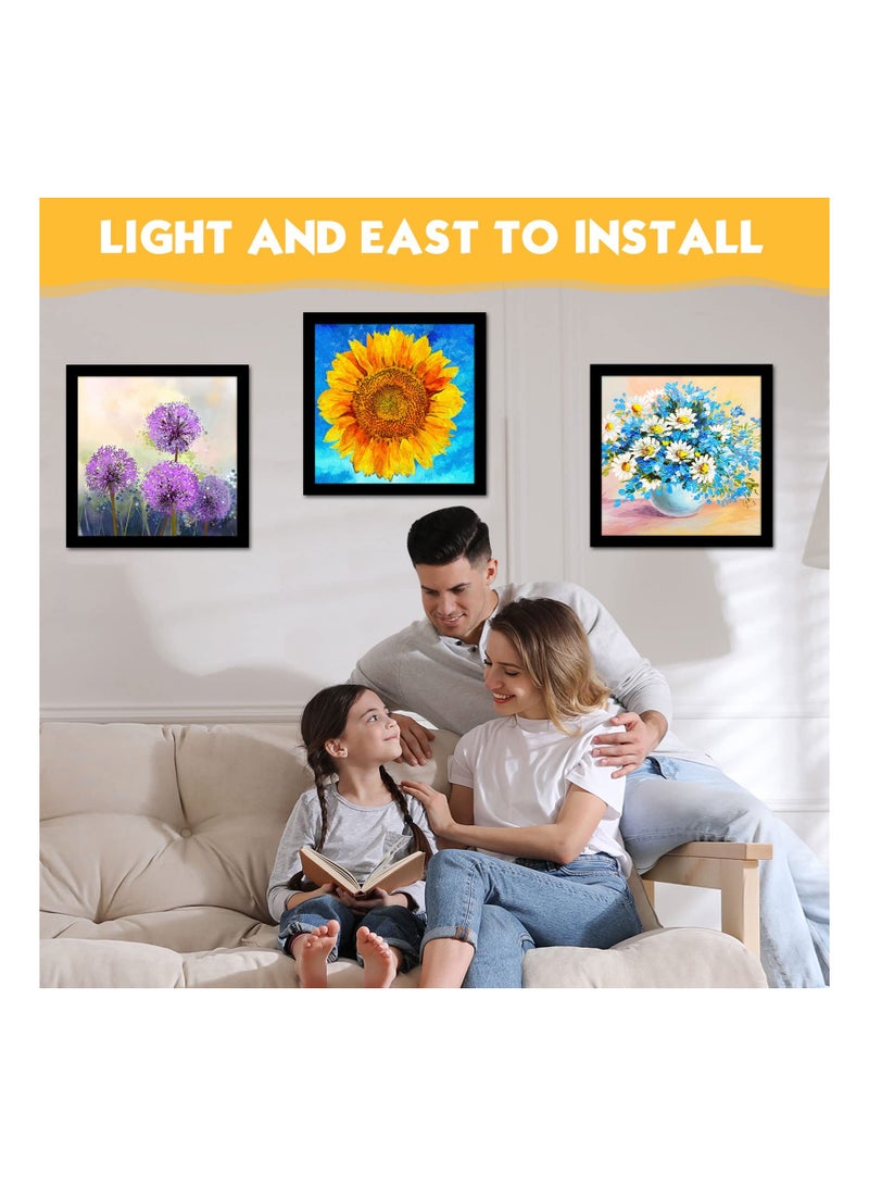 إطارات فنية ماسية SYOSI من 6 قطع، إطار صور مغناطيسي، إطارات بحجم 12 × 12 إنش، إطارات فنية ماسية ذاتية اللصق لعرض الصور في المنزل أو المكتب أو على الجدران. - Image 5