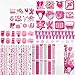 Cholemy 168 Pcs Western Cowgirl Party Favors Supplies Disco Cowgirl Stickers Stamps Pencils Erasers Mini Notebooks Rulers with Opp Bags for Western Hot Pink Rodeo Party Favors Birthday Supplies Decor - Image 2
