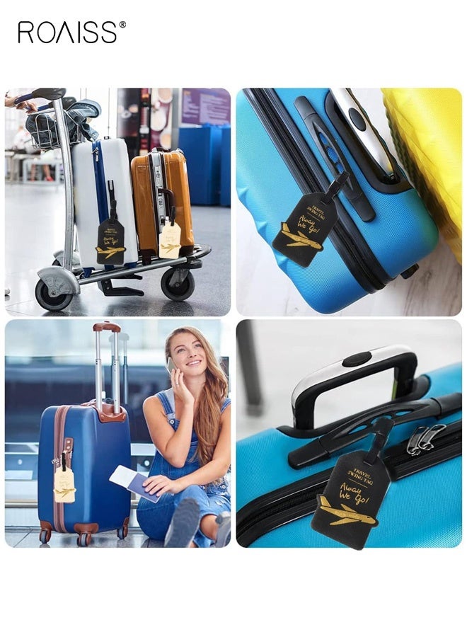 رويس عبوتان من بطاقات تعريف الأمتعة للحقائب، بطاقات تعريف للحقائب مصنوعة من جلد البولي يوريثان مع غطاء للخصوصية، مناسبة للسفر، للنساء والرجال، وللمدرسة، ومضادة للضياع. - Image 2