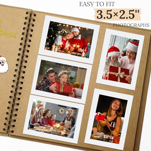 Hiwhy Scrapbook 8x8 Inch DIY Scrapbook Album Hardcover Kraft Paper Scrap Book Photo Albums 40 Pages Perfect for 4x6 / 5x7 Photos Memory Book for Family, Wedding - Image 4