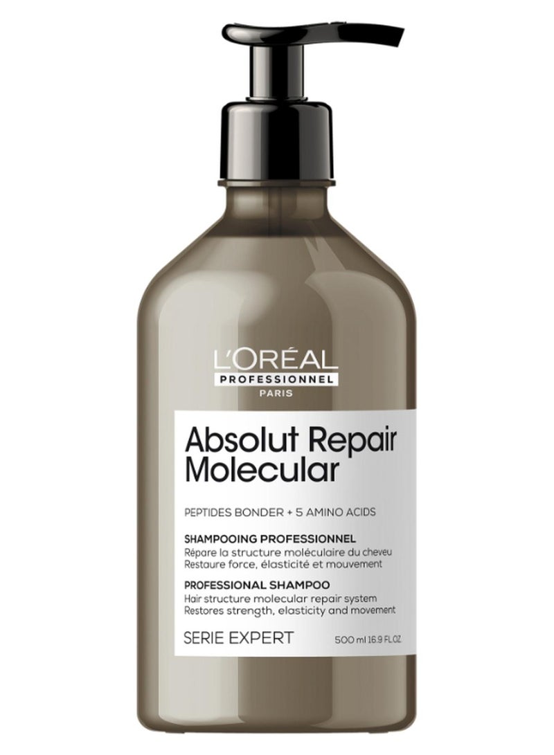 لوريال بروفيسيونال شامبو أبسولوت ريبير الجزيئي خالي من الكبريتات لجميع أنواع الشعر التالف 500 مل - Image 1
