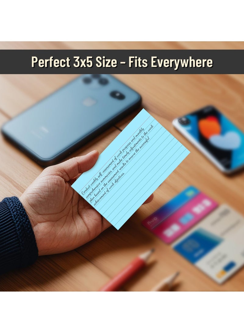 Generic 300 pcs Ruled Blue Index Cards, Flash Cards College Ruled for School, College, Office and Home Organization, Durable Study To Do List Note Cards with Ruled Lines 7.6 x 12.7 cm  - Image 4