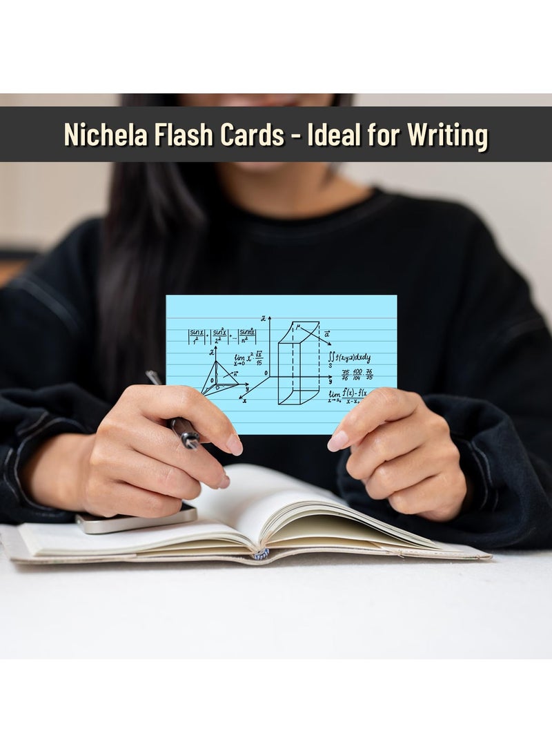 Generic 300 pcs Ruled Blue Index Cards, Flash Cards College Ruled for School, College, Office and Home Organization, Durable Study To Do List Note Cards with Ruled Lines 7.6 x 12.7 cm  - Image 5