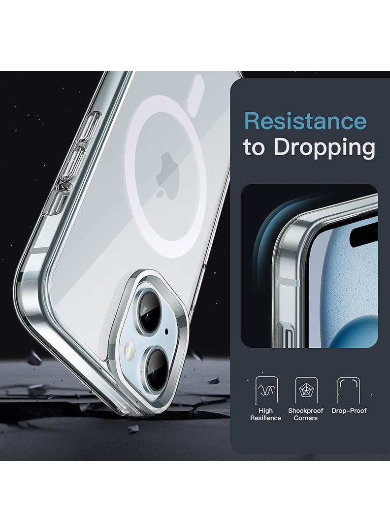 Theodor Magnetic Case for iPhone 15 Plus 6.7-inch Compatible with MagSafe Wireless Charging, Shockproof Phone Bumper Cover, Anti-Scratch Clear Back (Clear) - Image 2