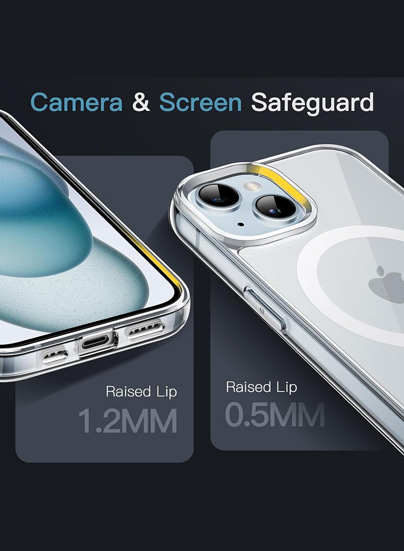 Theodor Magnetic Case for iPhone 15 Plus 6.7-inch Compatible with MagSafe Wireless Charging, Shockproof Phone Bumper Cover, Anti-Scratch Clear Back (Clear) - Image 4
