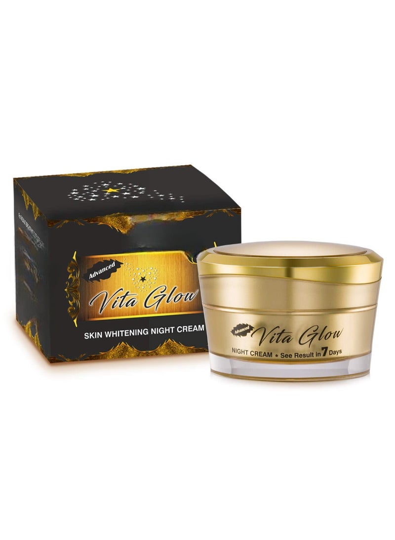 Vita Glow Night Renewal Cream - 30g | Overnight Skin Brightening Formula with Natural Extracts | Hydrating & Nourishing Night Treatment