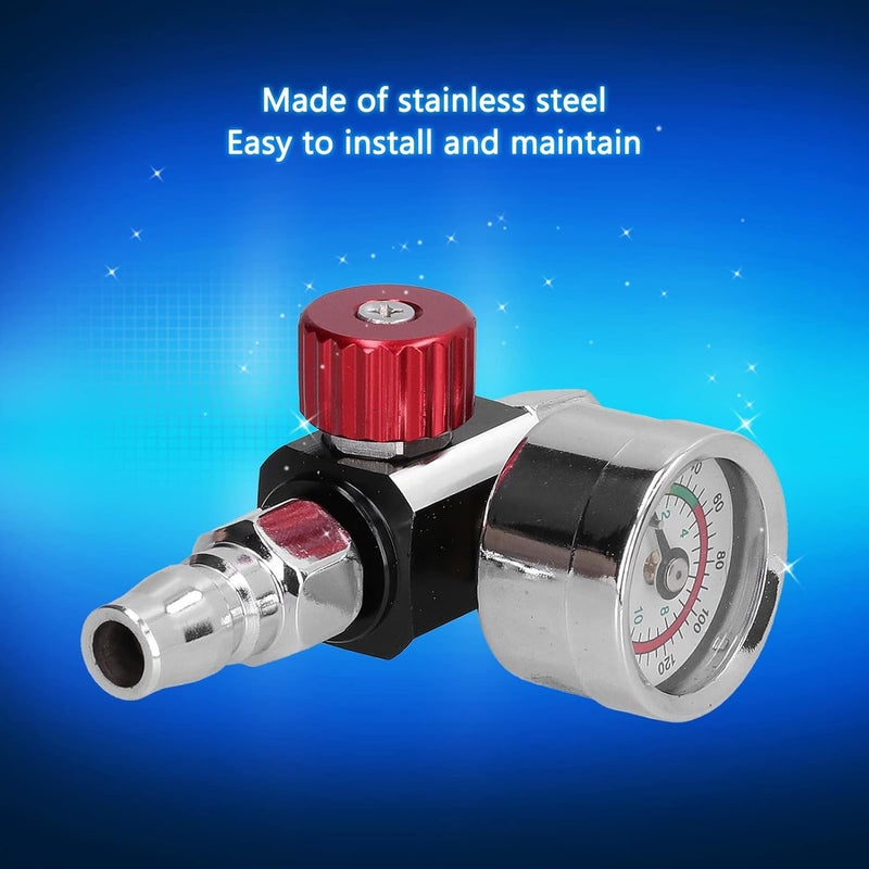 Paint Air Adjusting Regulator G1/4in Thread Spray Paint Regulator for Pneumatic Tool 0140psi with Compact Construction - Image 4