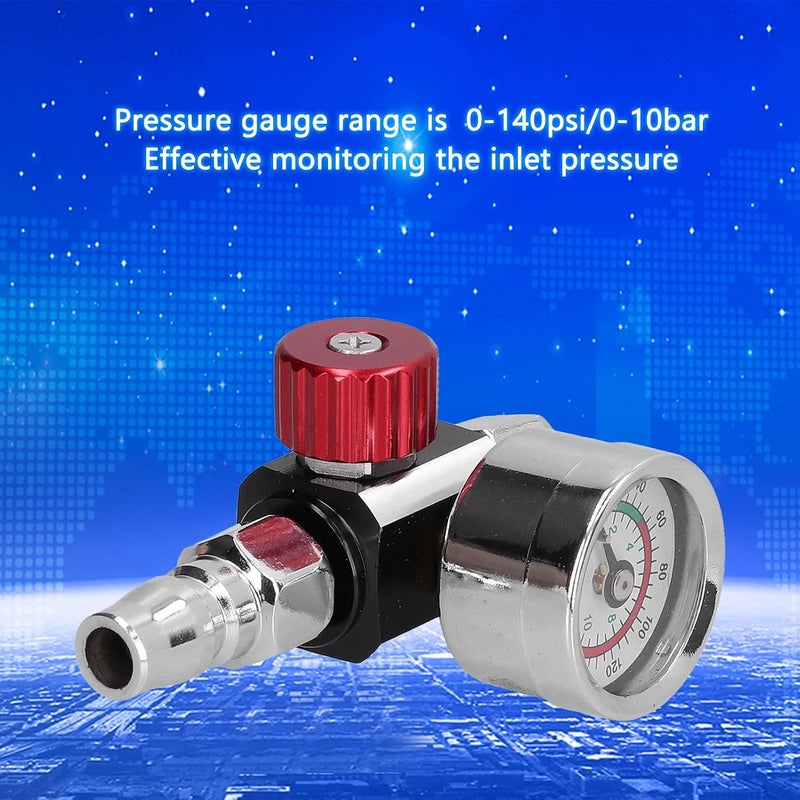 Paint Air Adjusting Regulator G1/4in Thread Spray Paint Regulator for Pneumatic Tool 0140psi with Compact Construction - Image 3
