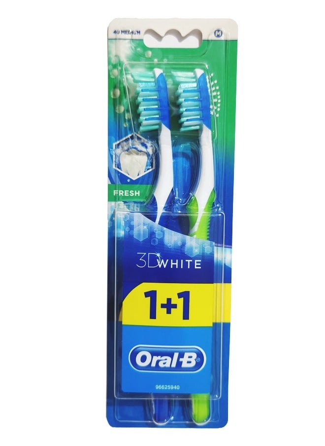 Oral-B 2 Pcs 3D White Medium Toothbrush 
