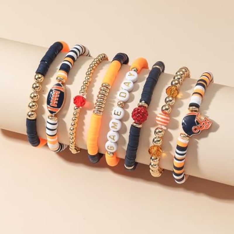 Game Day Football Charm Bracelet: Stackable Sports Jewelry for Moms & Dads - Perfect for Football Fans - Image 2