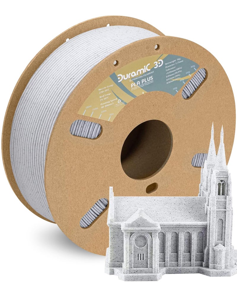 DURAMIC 3D PLA+ Filament 1.75mm 1Kg Marble, PLA Plus Filament 1Kg Spool(2.2lbs) Tougher and Stronger, Dimensional Accuracy Probability +/- 0.02mm - Image 1