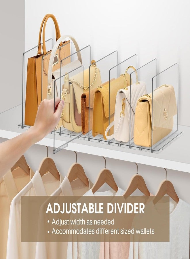 DoubleCare Adjustable Purse Organizer for Closet, Clear Handbag Organizers for Closets, Purse Bag Dividers for Closet, Purse Holder, Bookshelf for Bedroom, Office,8LAYER… - Image 3