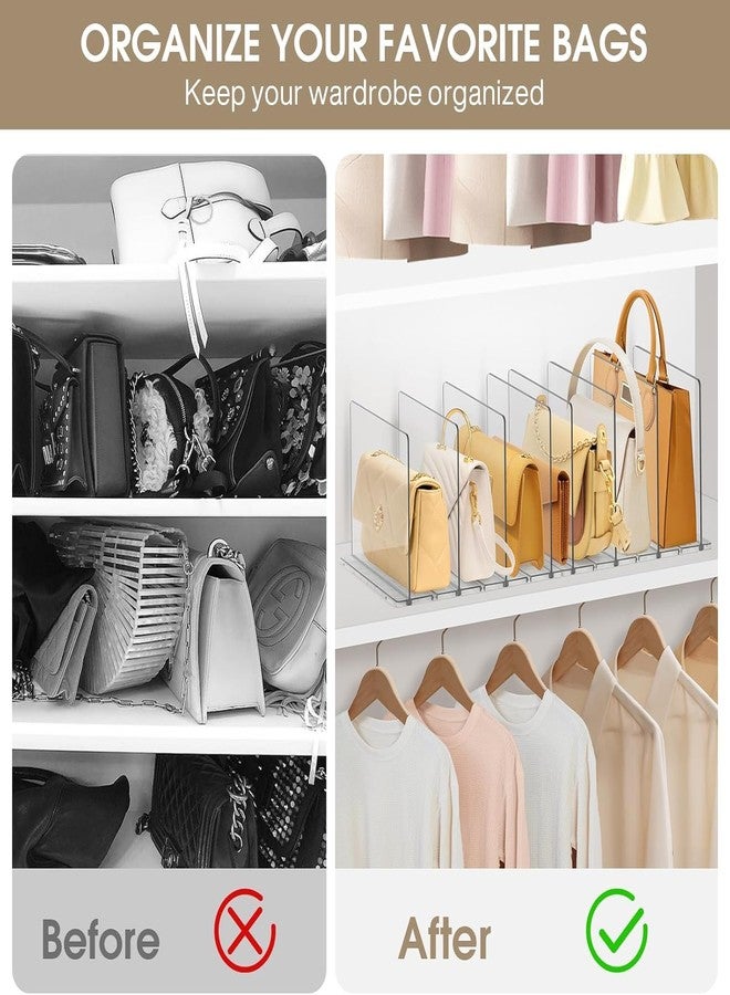 DoubleCare Adjustable Purse Organizer for Closet, Clear Handbag Organizers for Closets, Purse Bag Dividers for Closet, Purse Holder, Bookshelf for Bedroom, Office,8LAYER… - Image 4