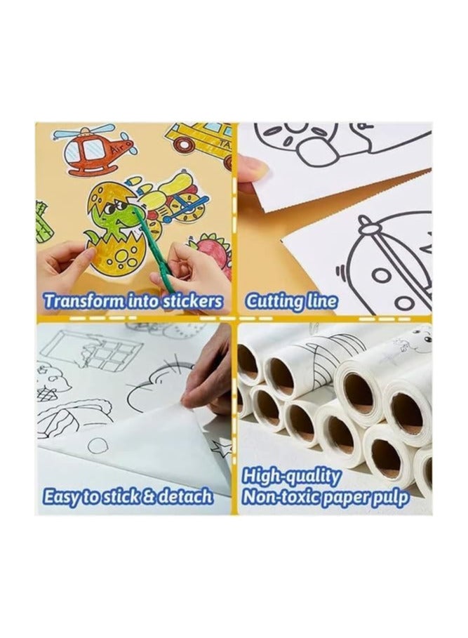 Kids Drawing Paper Roll, Large Coloring Poster for Kids, Stickable Drawing Paper, DIY Art Board, Perfect Classroom Gift. Protect your wall with Kids Drawing Paper Roll, Large Coloring Poster 30cm x 3m for Toddlers, Perfect Gift for Home, Classroom, or Birthday Party, 1 Pack - Image 4