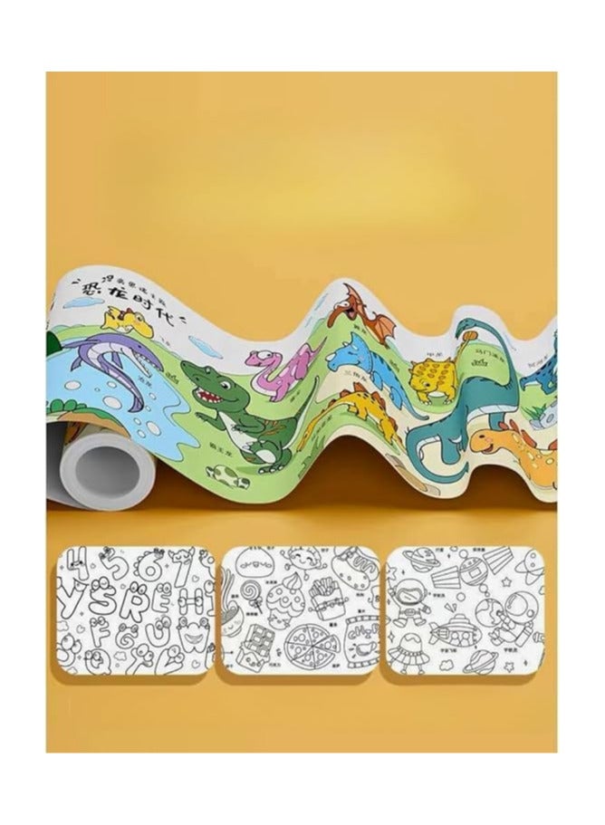 Kids Drawing Paper Roll, Large Coloring Poster for Kids, Stickable Drawing Paper, DIY Art Board, Perfect Classroom Gift. Protect your wall with Kids Drawing Paper Roll, Large Coloring Poster 30cm x 3m for Toddlers, Perfect Gift for Home, Classroom, or Birthday Party, 1 Pack - Image 2