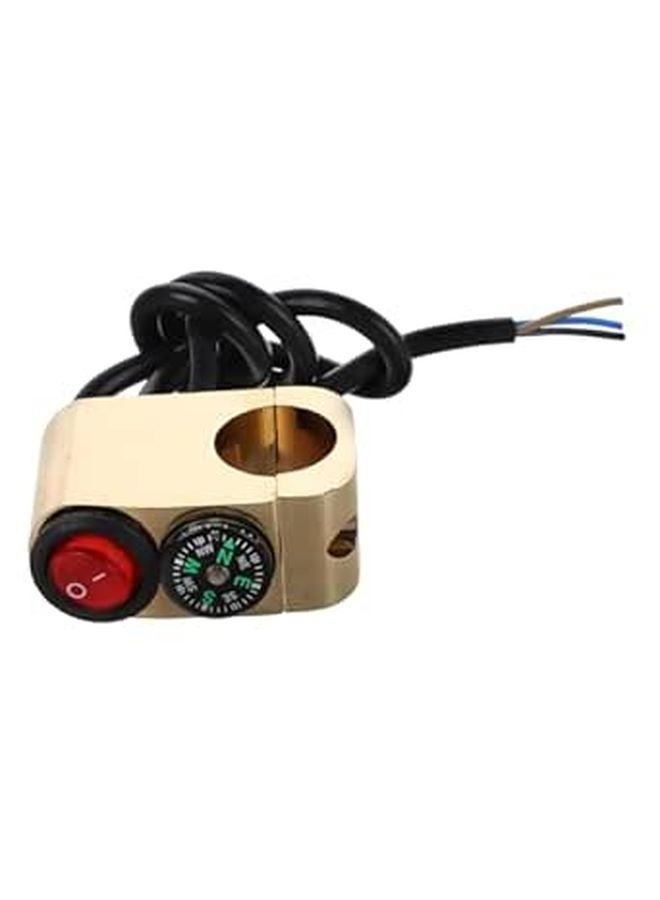 Aluminum Alloy Motorcycle Handlebar Switch Assembly With Compass Dual Flash High Low Beam Control - Image 1