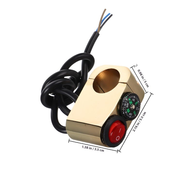 Aluminum Alloy Motorcycle Handlebar Switch Assembly With Compass Dual Flash High Low Beam Control - Image 3