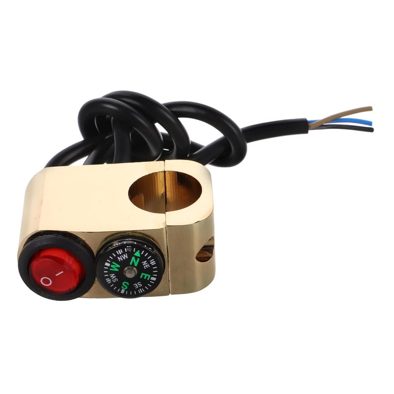 Aluminum Alloy Motorcycle Handlebar Switch Assembly With Compass Dual Flash High Low Beam Control - Image 2