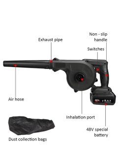 EzzySo Cordless Leaf Blower Vacuum with 2 Battery and Charger 48V Leaf Blower Cordless Lightweight Mini Cordless Leaf Vacuum Handheld Electric Blowers for Lawn Care Dust Pet Hair  - Image 4