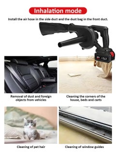 EzzySo Cordless Leaf Blower Vacuum with 2 Battery and Charger 48V Leaf Blower Cordless Lightweight Mini Cordless Leaf Vacuum Handheld Electric Blowers for Lawn Care Dust Pet Hair  - Image 2