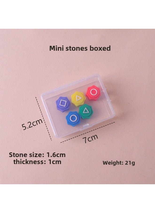 Explosions Grab Stones Classic Primary School Students Nostalgic Toy Game Suit Small Size Grab Stone Factory-Specifications:Mini Stone Box (set Of 5 Colors)  - Image 1
