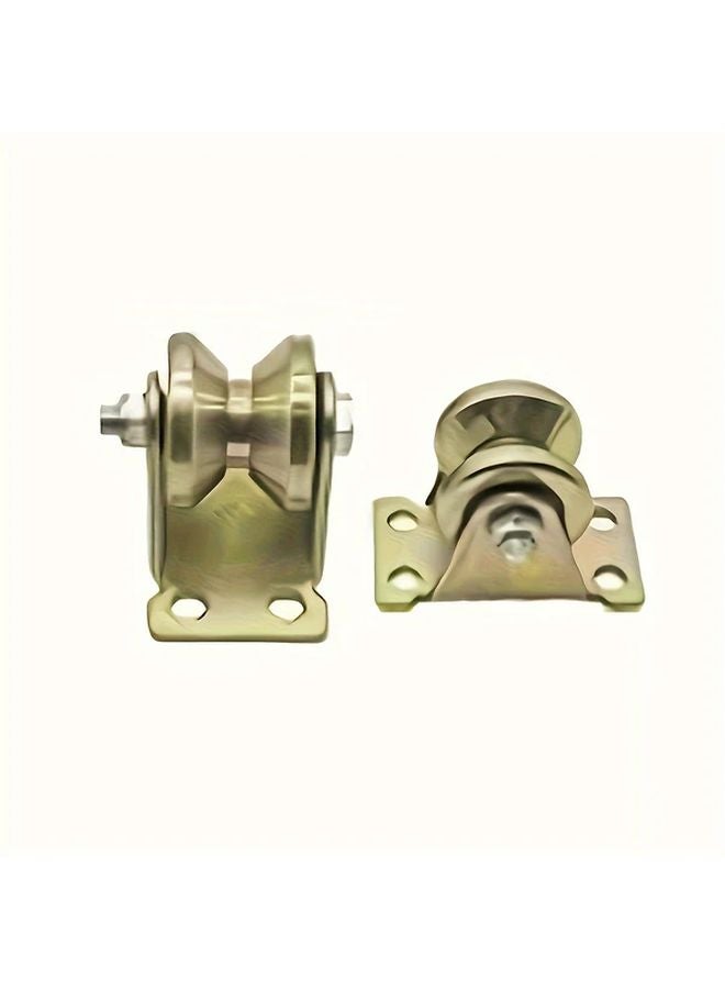 2pcs 32mm Heavy Duty Galvanized Steel V Track Pulley System with Mounting Brackets - Image 4