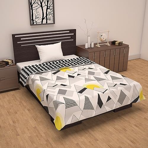 Divine Casa Microfiber All-Weather 120 GSM Printed Lightweight Reversible Single Bed AC Dohar Blanket Set of 2 - Black and Blue - Image 2