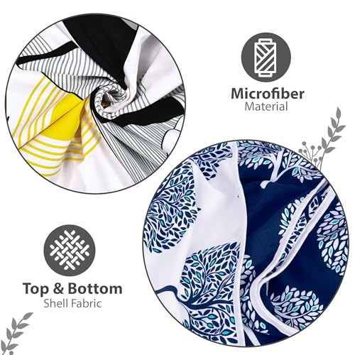 Divine Casa Microfiber All-Weather 120 GSM Printed Lightweight Reversible Single Bed AC Dohar Blanket Set of 2 - Black and Blue - Image 4