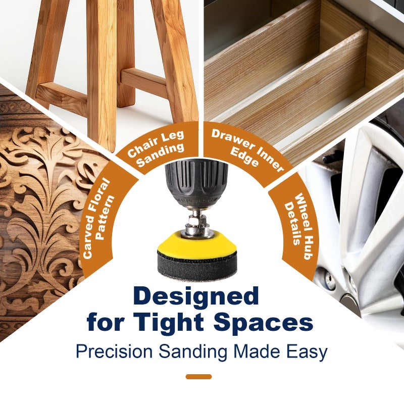 GOH DODD 189 Pieces 2 Inch Sanding Discs, GOH DODD Hook and Loop Sanding Pads 60 to 10000 Grit Wet Dry Sandpaper with 1/8" 1/4â€ Shank, Backing Pad, Polishing Pads and Interface Pad for Auto Metal Resin Wood - Image 4