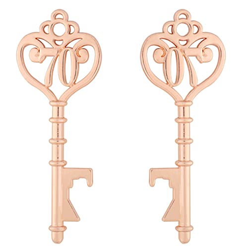 Yuokwer 25 Pack 70 Shaped Key Bottle Openers - Gold 70th Birthday Party Favors & Decorations - Image 3