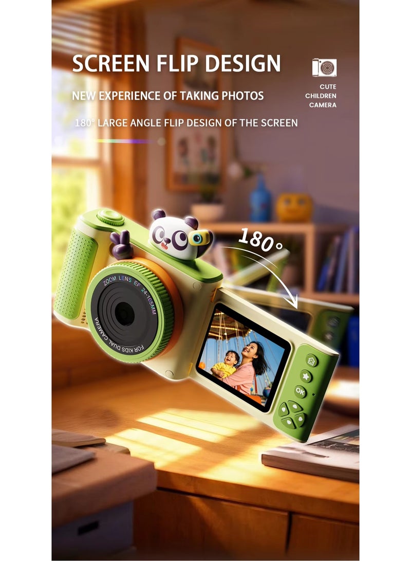BlueFire Kids Selfie Camera with 180° Flip Screen & Zoom Lens – 48MP HD Photography, 1080P Video Recording, Built-in Games, Flash, 2.4” Display, Expandable 32GB (Card Not Included) – Perfect Gift for Children’s Creativity & Fun - Image 3