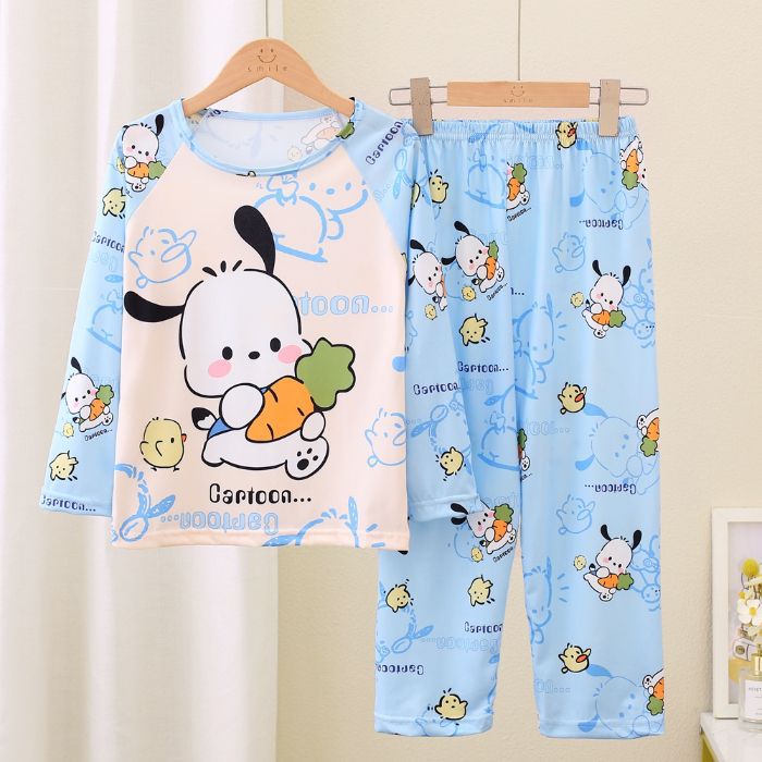 Girls' Pajamas Children'S Long Sleeve Suit Baby Girl'S Big Children'S Autumn Home Clothes - Image 1