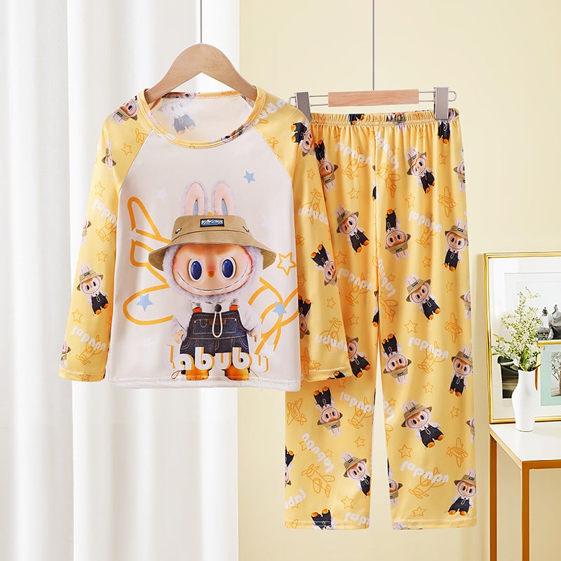 Girls' Pajamas Children'S Long Sleeve Suit Baby Girl'S Big Children'S Autumn Home Clothes - Image 2