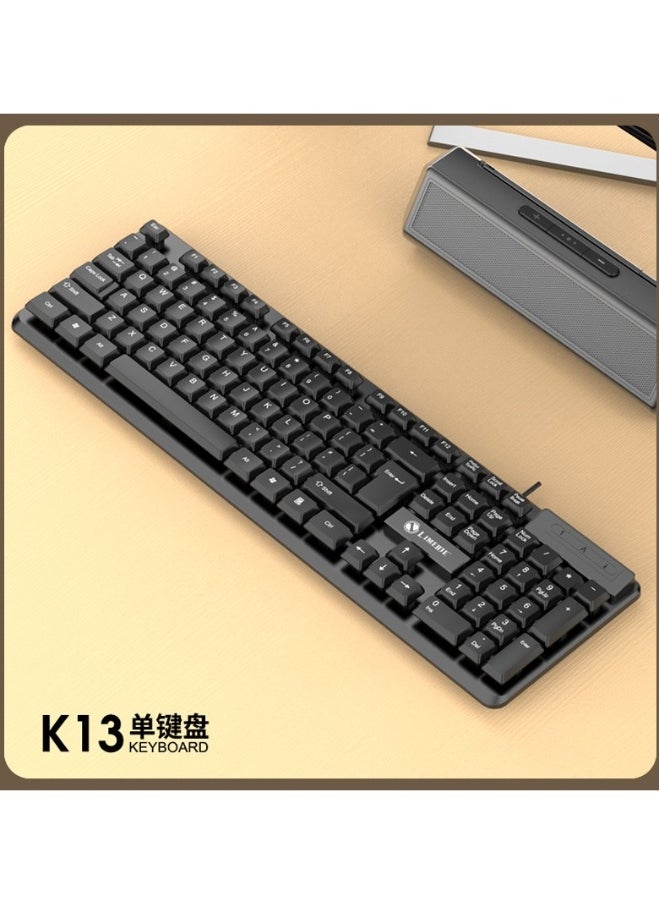 Beauenty - Wired keyboard keyboard mouse set USB desktop laptop office keyboard mouse set/ Limei K13 single keyboard USB - Image 1