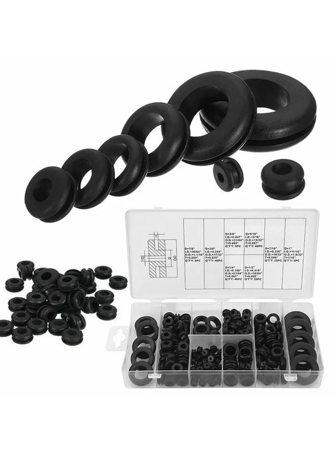200pcs Rubber Wiring Blanking Grommet Kit Electrical Conductor Gasket Ring Set For Wire Plug And Cable Open Closed Type - Image 2