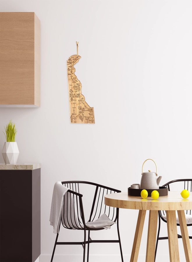 Totally Bamboo Destination Delaware State Shaped Serving and Cutting Board, Includes Hang Tie for Wall Display - Image 3