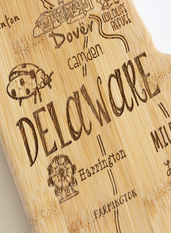 Totally Bamboo Destination Delaware State Shaped Serving and Cutting Board, Includes Hang Tie for Wall Display - Image 5