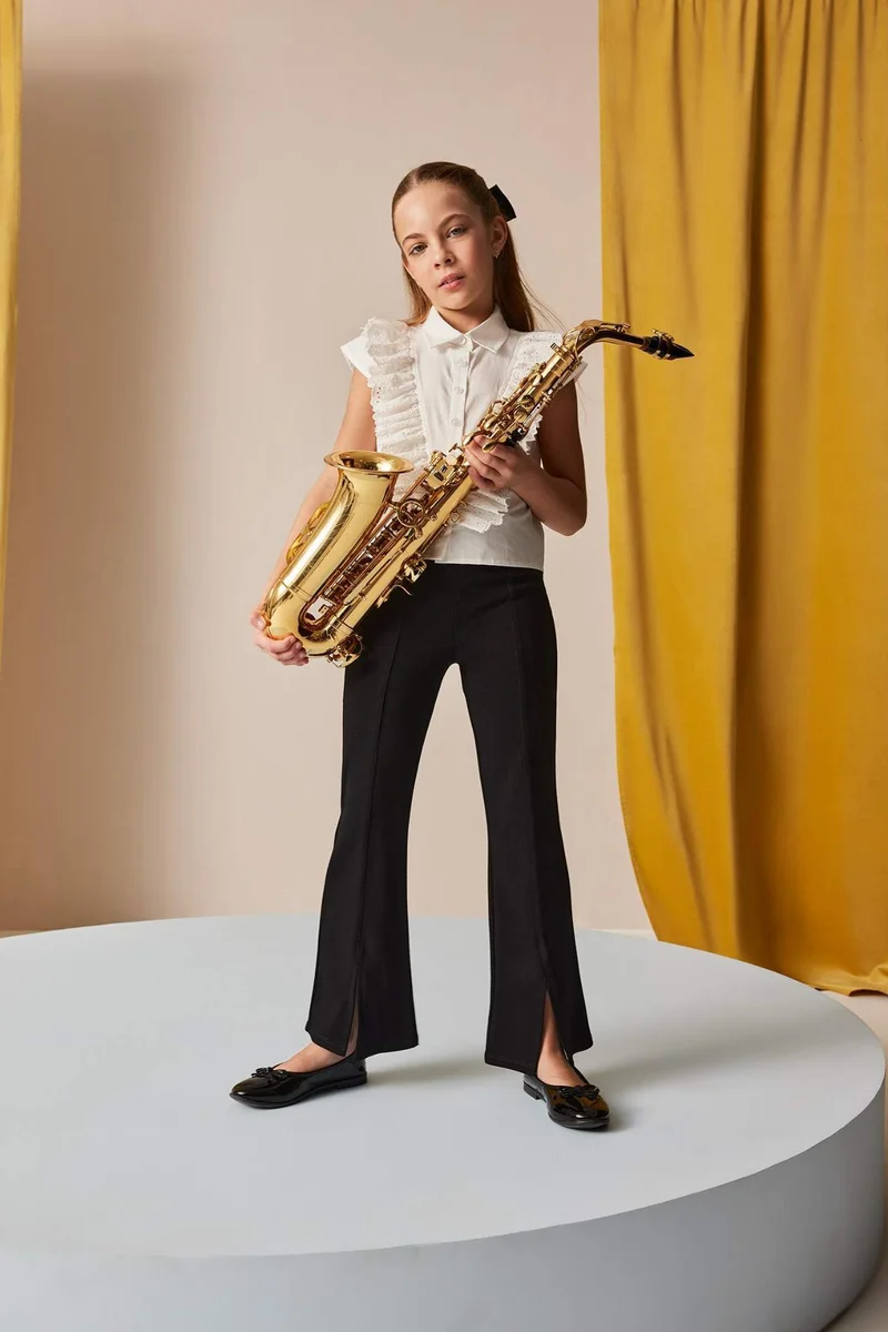 ديفاكتو Girl Flare Fit Slit Pants