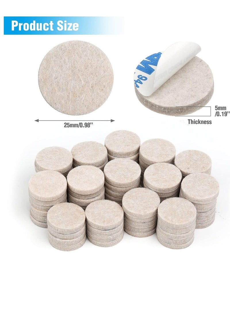 90pcs Furniture Pads Floor Protectors, Self Adhesive Felt Chair Leg Protectors 25mm,5mm Thick Anti Scratch Felt Pads Furniture Feet Pads for Chair, Table, Wardrobe, Sofa - Image 2