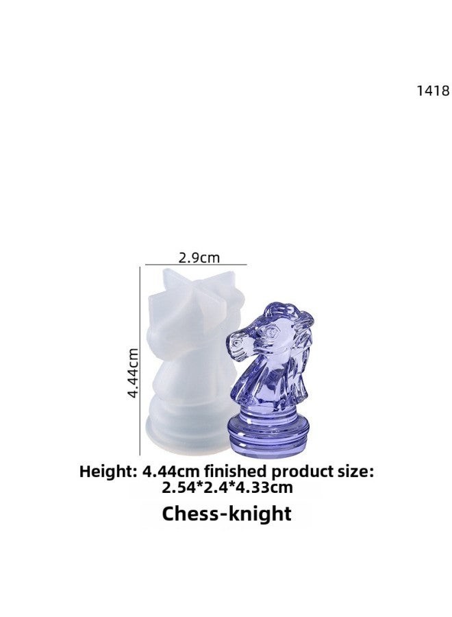 Spot Epoxy Resin Mold Family Entertainment Game Three-dimensional Flag Chess Board Silicone Mold-Specifications:Chess-Knight - Image 1