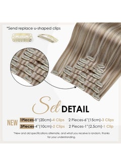 Full Shine Blonde Clip in Hair Extensions Real Human Hair Ash Brown With Platinum Blonde Pu Weft Clip in Remy Hair Extensions 8Pcs 120 Grams Layered Hair Clip ins 16 Inch 