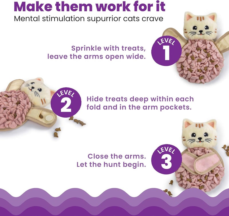 Catstages Snuffle Mat for Cats - Interactive Foraging Toy with Hidden Treats, Non-Slip Base, and Hunting Stimulation for Mental and Physical Activity - Image 4