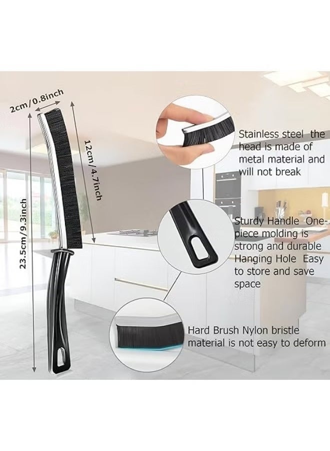 فرشاة تنظيف الزاوية الضيقة (2 قطع ) - فرشة صغيرة لتنظيف الشقوق للاستخدام المنزلي - فرشاة تنظيف فجوات الحمام لتنظيف الزوايا الميتة لبلاط المطبخ والحمام وفتحات النوافذ والفرش متعددة الوظائف – فرشة فجوة النافذة - تستخدم لتنظيف الفجوات – فرشاة تنظيف الحوض والغسالة والاماكن الضيقة -162 - Image 3