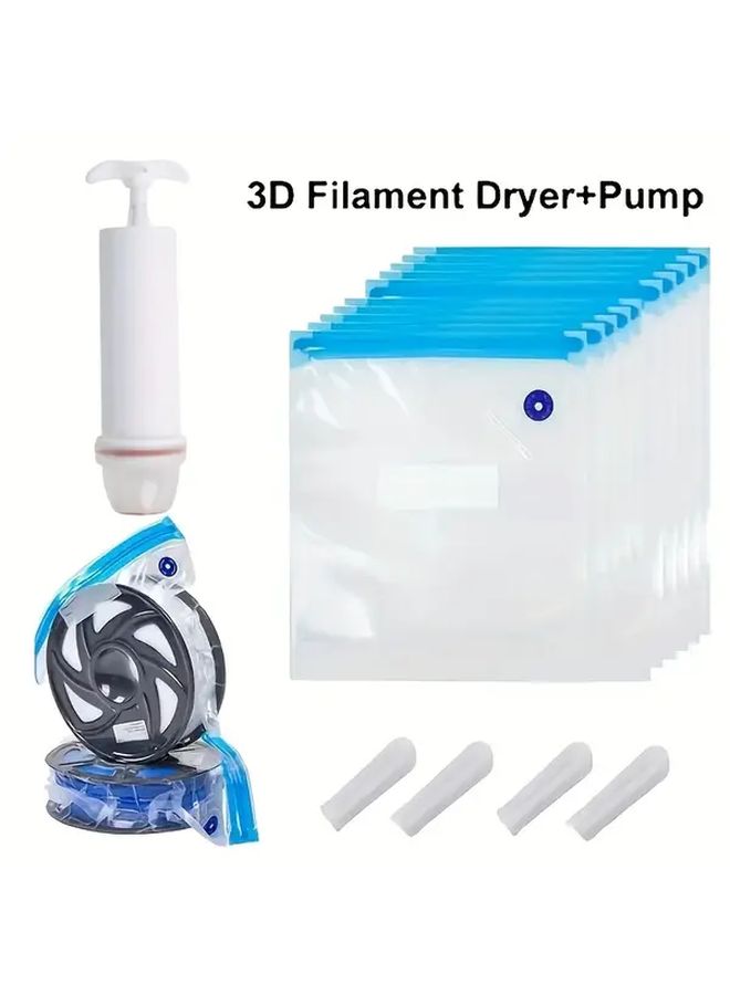 3D Filament Dryer Kit With 8 Vacuum Bags 1 Pump 4 Clips For PLA PETG TPU Storage - Image 1