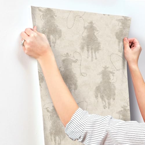 Chesapeake Yellowstone Stockman Silhouette Light Grey Wallpaper, 4142-72638 - Image 5
